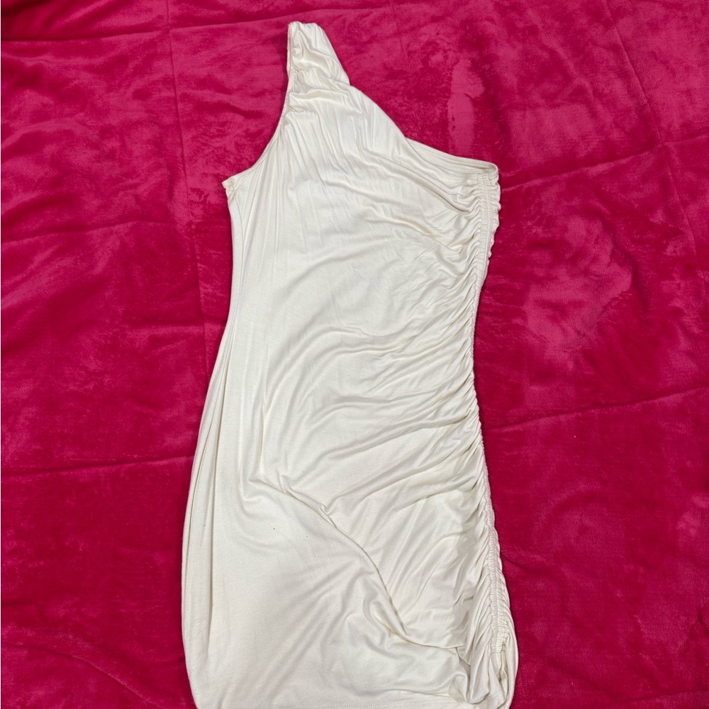 Elegant One-Shoulder White Dress